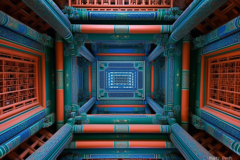 古代精美木质雕刻建筑仰视屋顶摄影,高清,摄影图,摄影图片,图片大全,摄影图免费下载
